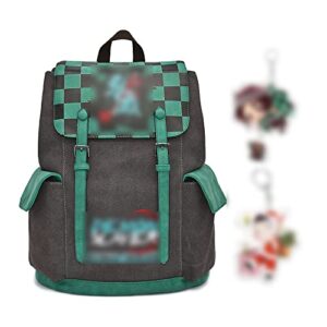 kahopy anime backpack canvas shoulders bookbag 3d print daypack schoolbag laptop back pack for anime fans