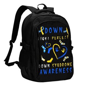 down syndrome awareness funny travel laptop backpack, business anti theft slim durable laptops backpack water resistant college school computer bag gifts for men & women notebook