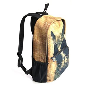 Fashion Unisex Canvas Rucksack Vintage Computer Laptop Backpack School Travel Shoulder Backpack Bag (Wolf with Rose) CPB-60