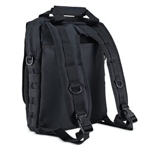 TORCH EDC Gear Commuter Backpack Urban Cycling MOLLE Water Resistant Laptop Bag Black