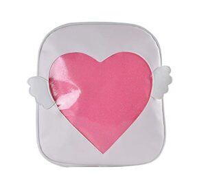 tokyo-t ita bags backpack wing heart bag transparent pu leather heart lolita (white)