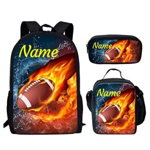 uniceu kids boys sports daypack set with lunch bag and pencil case, add kids name customized school bookbag supplies backpack set
