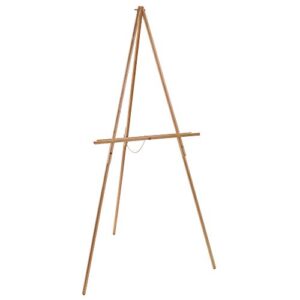 U.S. Art Supply 64" High Torrey Wooden A-Frame Tripod Studio Artist Floor Easel - Adjustable Tray Height, Holds 40" Canvas - Wood Display Holder Stand for Paintings, Drawings, Framed Photos, Signs