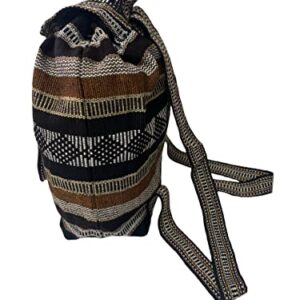 BROWN MIX , PINZON BACKPACK , FASHION BACKPACK , WOVEN , MEXICAN BACKPACK , SCHOOL BACKPACK , WEEKEND , BEACH BAG , BOHO BAG , CASUAL , DAYPACK , COACHELLA , MOCHILA , MADE IN MEXICO, Blue, Regular