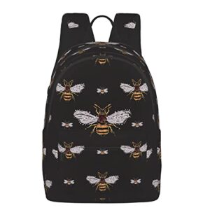 delerain 16 inch backpack funny honey bee laptop backpack school bookbag shoulder bag for travel daypack