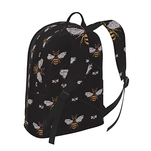 Delerain 16 Inch Backpack Funny Honey Bee Laptop Backpack School Bookbag Shoulder Bag for Travel Daypack