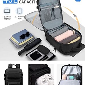 LIVACASA Waterproof Travel Laptop Backpack for Women Men,Flight Approved Carry on Backpack,School Backpack Fit 17 Inch Laptop