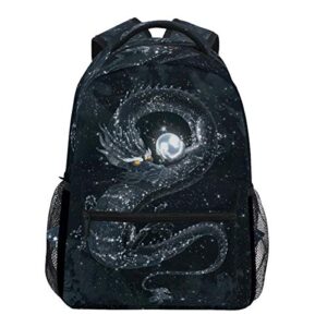 oarencol magic dark dragon galaxy space black backpack bookbag daypack travel school bag