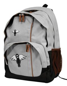 retro punk-style canvas backpack (grey w/angel decal)