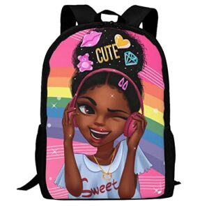 African Women Backpack Black Girl Magic School Bookbag Daypack For Teens Girls Durable