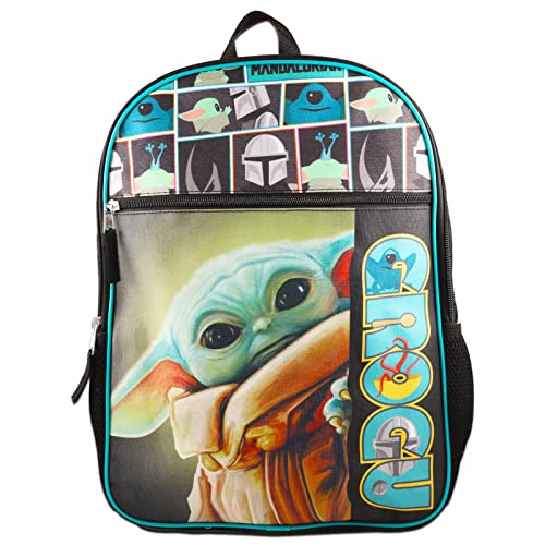 Baby Yoda Store Baby Yoda Backpack Set - Mandalorian School Supplies Bundle with 16 Backpack Plus Baby Yoda Water Bottle, Star Wars