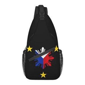 cute philippines flag sling bag crossbody chest bag travel hiking daypack filipino shoulder bag for women men