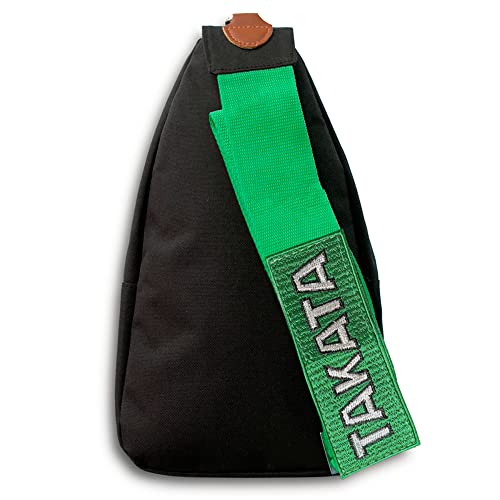 Q1-TECH, Jdm Recaro Gradation Crossbody Shoulder Bag With Green Embroidery Tak Straps Backpack New