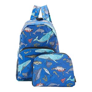 ECO CHIC Lightweight Foldable Backpack (Sea Creatures Blue)