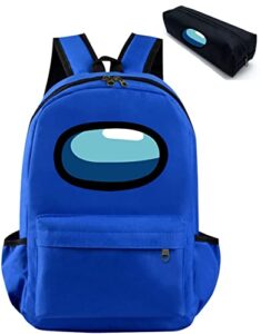 game backpack with pencil case sport travel laptop backpack durable multifunctional backpack for boys girls college school bookbag outdoor daypack 17 inch for men women (blue)