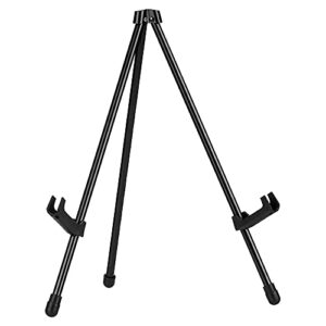 amazon basics tabletop instant easel, black steel table top easels for display, adjustable & portable tripod easel, for paintings, signs, posters