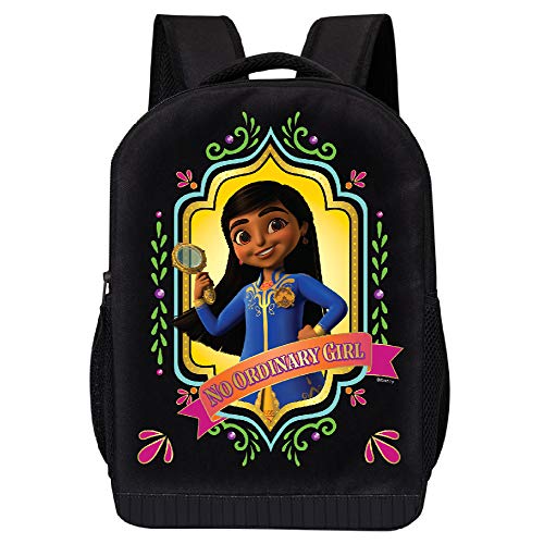 Disney Mira Black Backpack - Mira No Ordinary Girl - 17 Inch Air Mesh Padded Bag (Mira- No Ordinary Girl)