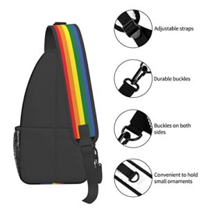 Gelxicu Retro Rainbow LGBT Pride Plaid Sling Bag Lgbt Sling Backpack Crossbody Chest Bag Daypack For Hiking Travel