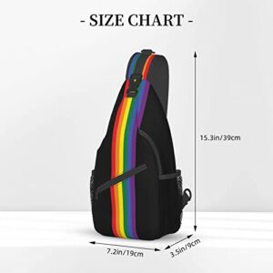 Gelxicu Retro Rainbow LGBT Pride Plaid Sling Bag Lgbt Sling Backpack Crossbody Chest Bag Daypack For Hiking Travel