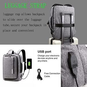 YITIANTULONG Laptop Backpack15.6 inch, Travel Computer Bag with USB Charging Port,Laptop carrier bags for Women & Men Fits