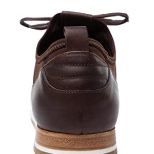 VELEZ Archaeology Tan Leather Backpack for Men + Brown Neoprene Shoes for Men 10.5
