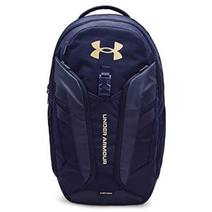 under armour adult hustle pro backpack , midnight navy (410)/metallic gold , one size fits all