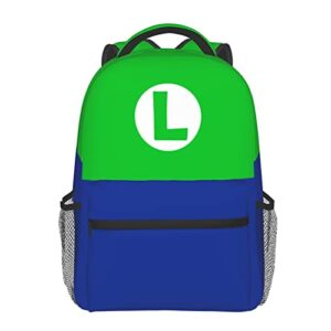 plumber game backpack for youth (16.5 in), teeng shcool bags travel backpack, classic lightweight bookbag, green and blue 2