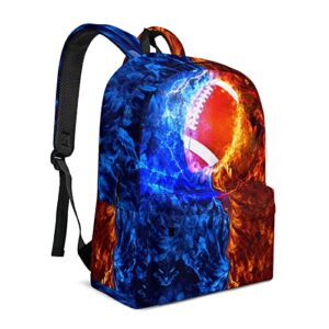 multifunction football bookbag reusable backpack for teens boys girls, large capacity laptop backpack for travel office