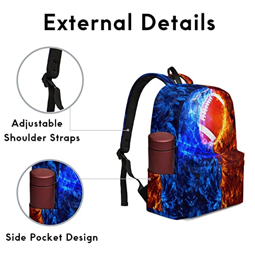 Multifunction Football Bookbag Reusable Backpack for Teens Boys Girls, Large Capacity Laptop Backpack for Travel Office