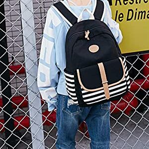 Sugaroom Canvas Bookbags School Backpack Laptop Schoolbag for Teens Girls High School