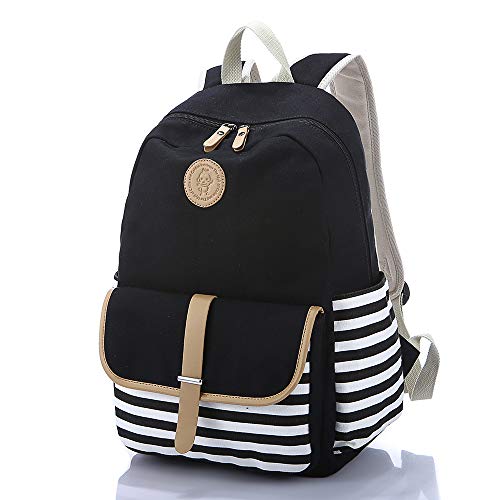 Sugaroom Canvas Bookbags School Backpack Laptop Schoolbag for Teens Girls High School