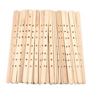 milivixay 100pcs wooden candle wick holders, candle wicks centering device, candle wick bars, wick holders for large & multiwick candles.