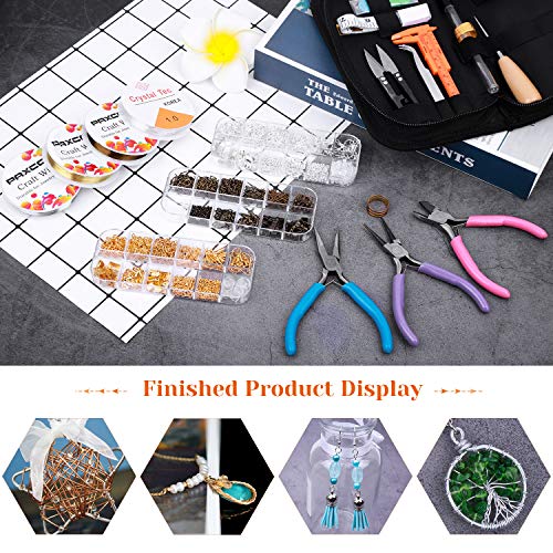 Jewelry Making Supplies Kit, Paxcoo Jewelry Making Kit with Jewelry Making Tools, Jewelry Wires and Jewelry Findings for Jewelry Making, Repair and Beading