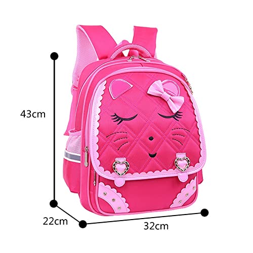 Waterproof Cat Face Waterproof Kids Backpack School Bookbag for Primary Girls Students Yookeyo