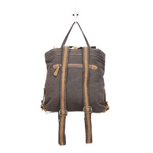 Myra Bag Bloom Bleach Upcycled Canvas & Cowhide Backpack S-1504