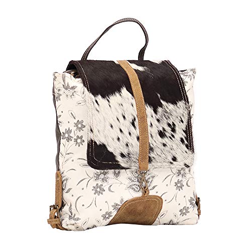 Myra Bag Bloom Bleach Upcycled Canvas & Cowhide Backpack S-1504