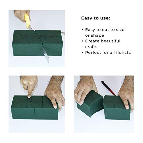 Oasis Smithers Floral Foam Deluxe - Foam Bricks - Craft Blocks - Foam for Dry Flowers - Lightweight Green Foam - Florist Foam for Arrangements and Decorations - 6 Pack