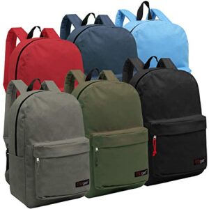 wholesale 16.5 inch backpacks – case of 24 multicolored mggear bulk school bags