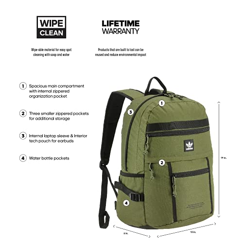 adidas Originals Utility Pro Backpack, Focus Olive Green, One Size