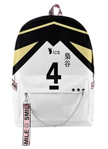 xixisa 17″ anime haikyuu kotaro bokuto backpack for school teens boys girls high school volleyball bookbag laptop backpacks (g)