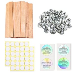 visgaler 150 pcs upgrade wooden candle wicks. thickened wood wicks made from cherry wood. natural crackling wicks, environmentally-friendly smokeless candle wicks (50 set)