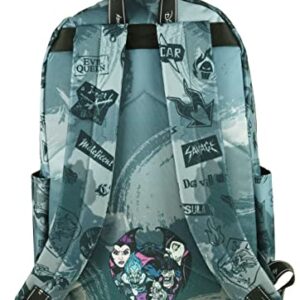 KBNL Classic Disney Villains Backpack with Laptop Compartment for School, Travel, and Work (Villains), Multicolor, Large