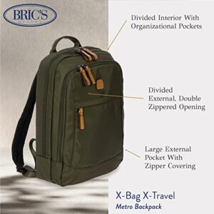 Bric's X-Travel Metro Backpack - 15 Inch - Travel Backpack for Women and Men - Designer Bag with Large Pockets - Olive