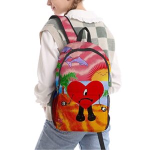 Zakely Un Verano Sin Ti Backpack Bunny Fans Backpack Travel Shoulder Backpack Cosplay Backpack 3pcs Set for Men Women