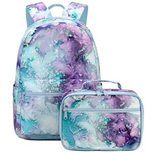abshoo lightweight galaxy school backpacks for teen girls backpack with lunch bag (b galaxy)