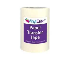 vinyl ease 6 inch x 100 feet roll of paper transfer tape with a medium to high tack layflat adhesive. works with a variety of vinyl. great for decals, signs, wall words and more. american made v0820