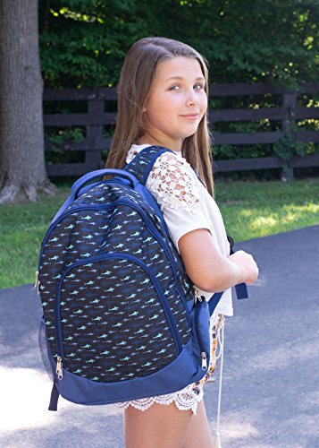 Reinforced and Water Resistant Padded Laptop School Backpack (Shark Ocean Blue)