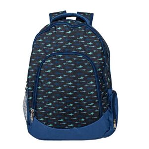 reinforced and water resistant padded laptop school backpack (shark ocean blue)