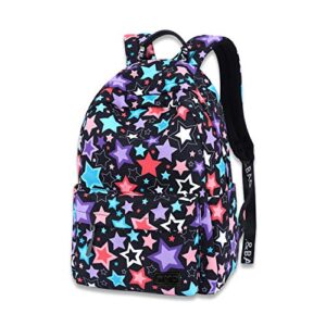 school backpack for girls, kids school backpack star music school bag student stylish bookbag unisex canvas laptop backpack