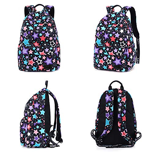 School Backpack for girls, Kids School Backpack Star Music School Bag Student Stylish Bookbag Unisex Canvas Laptop Backpack